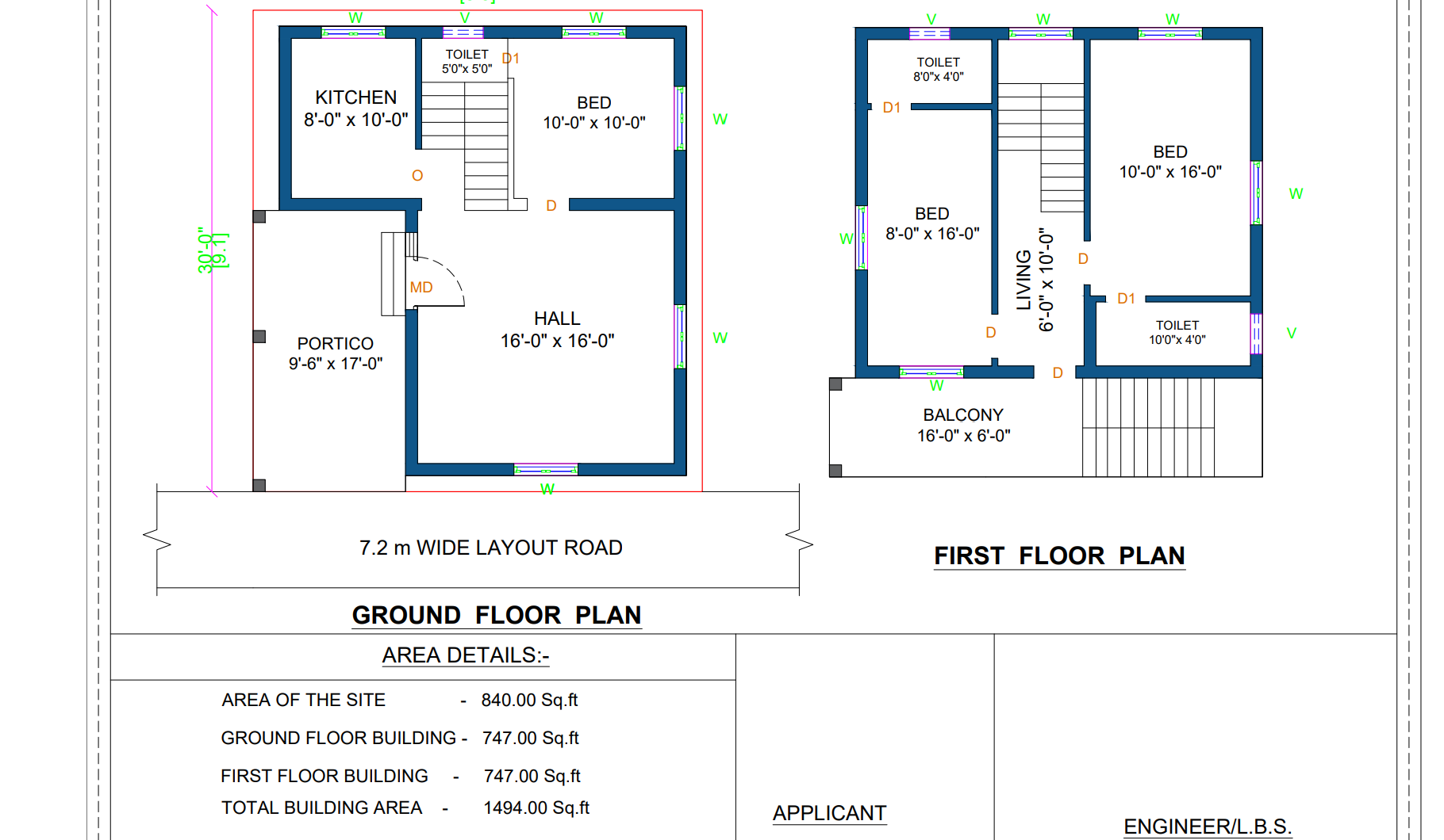 3 BHK Semi-Furnished duplex House for Sale karamadai — site plan